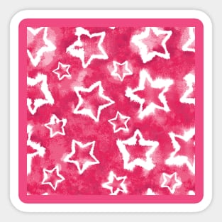 Hot Pink Tie Dye Stars Sticker